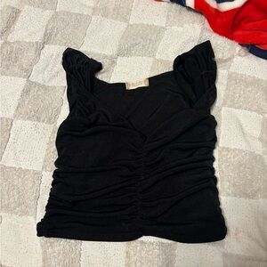 Altar'd State Black Ruched Crop Top